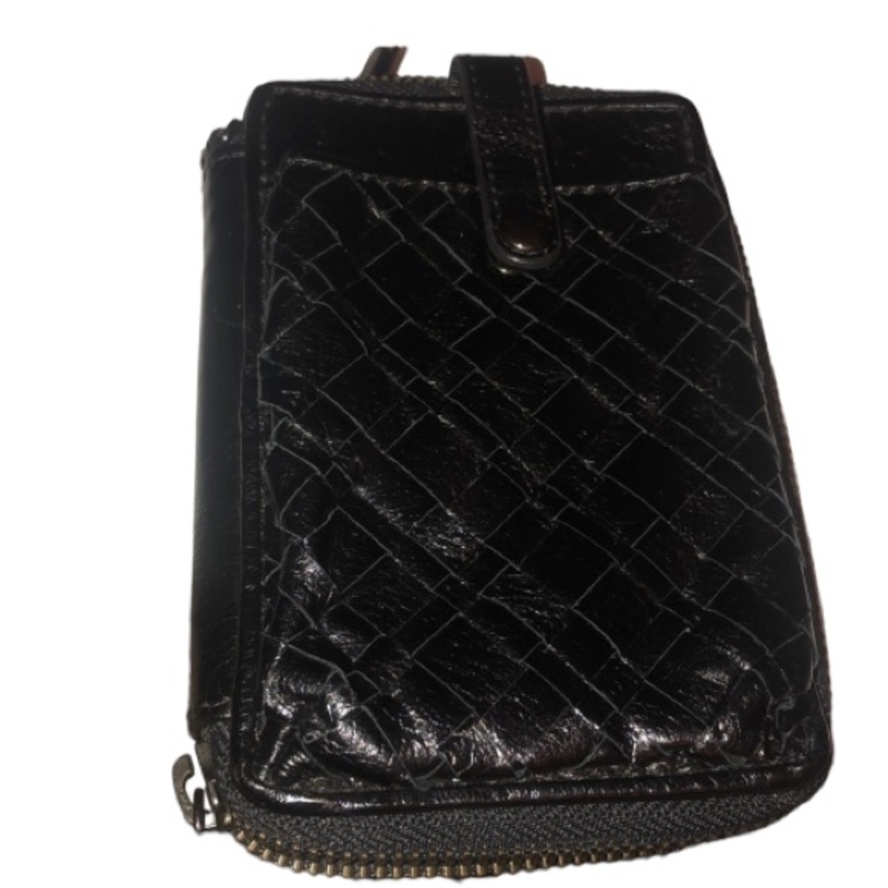 Elliott Lucca black Wigan genuine leather wallet / mobile & card case